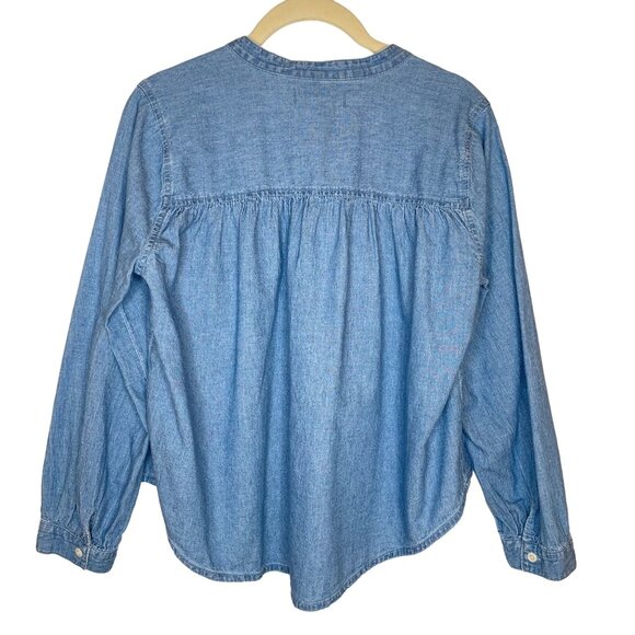 Madewell Chambray Button Front Pullover Shirt, S - Picture 4 of 9